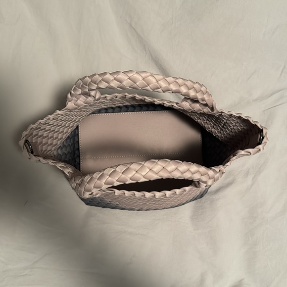 Naghedi St Barths small dip dyed tote and crossbody in mauve fading to grey - Picture 2 of 4